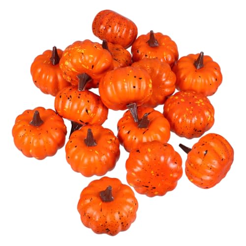 Mini Artificial Foam Pumpkins for Fall Halloween Thanksgiving Decor Set of 16