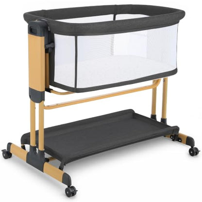 Ezebaby 3-in-1 Rocking Baby Bassinet Bedside Cradle - Grey