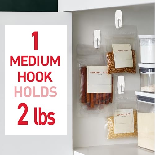 Command Medium White Wire Hooks - Damage-Free Hanging Set with 7 Hooks & 8 Strips