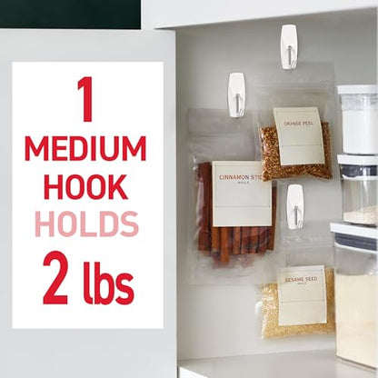 Command Medium White Wire Hooks - Damage-Free Hanging Set with 7 Hooks & 8 Strips