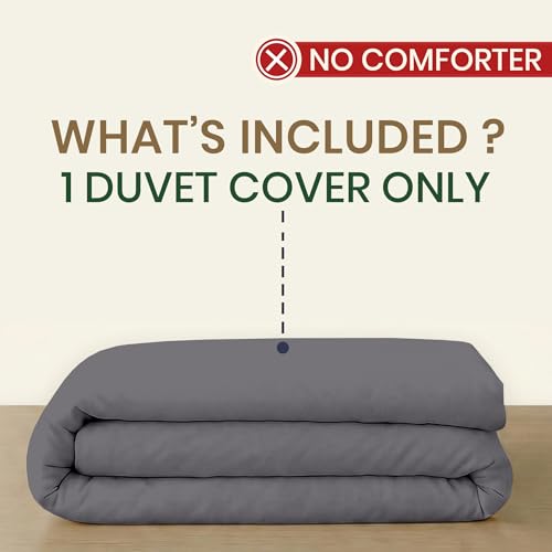 Dark Grey Oversize Bamboo Duvet Cover - Cooling & Silky Soft King Size