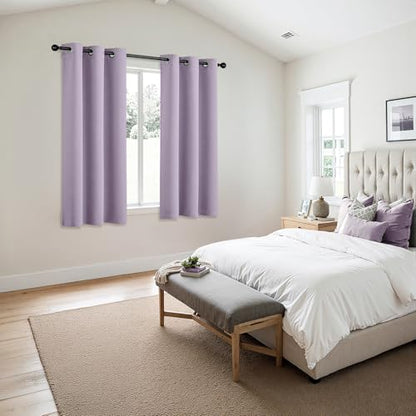 MIULEE Baby Pink Blackout Curtains for Bedroom Living Room 63 Inches Long 2 Panels, Thermal Insulated Room Darkening Drapes Solid Grommet Noise Reduction Light Blocking Window Treatments 50x63 Inch