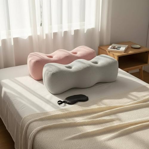 Memory Foam Knee Pillow for Side Sleepers Support Cushion with Cooling Cover