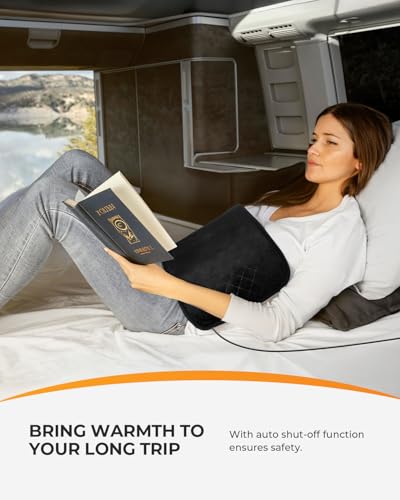 Portable Electric Blanket 12x24 with 5 Heat Levels Up to 140°F for Travel