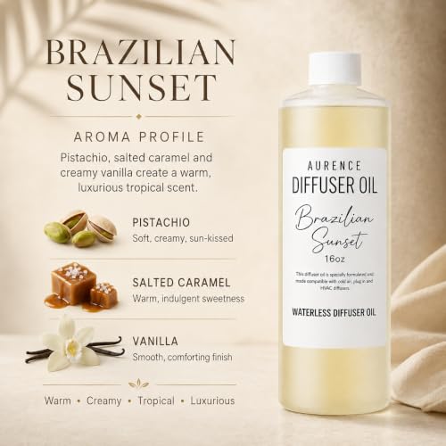 Luxury Waterless Diffuser Oil Refill - Brazilian Waves Scent, Long-Lasting Fragrance