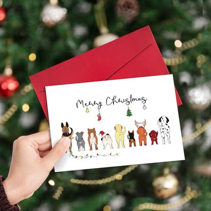 Lovely Funny Dog Christmas Card with Envelopes - Holiday Humor for Dog Lovers