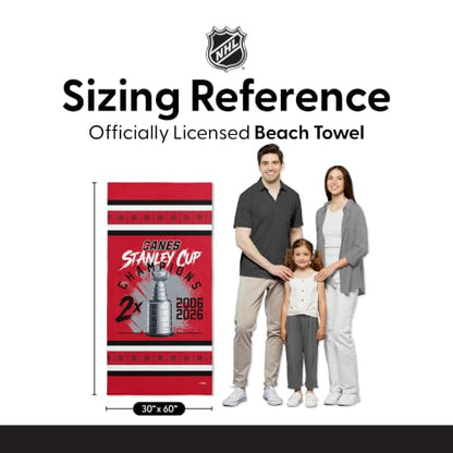 NHL Carolina Hurricanes 2026 Stanley Cup Champions Beach Towel 30 x 60 in - Officially Licensed