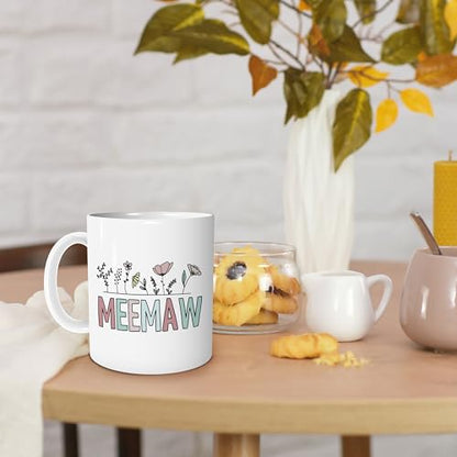 White Coffee Mug 11oz - Funny Meemaw Gifts, Birthday & Christmas Present - I-White Mug