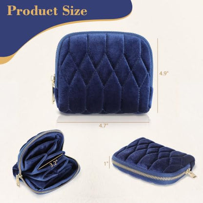 Travel Jewelry Case Small Velvet Organizer - Navy Blue