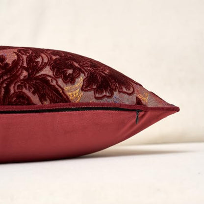 Alerfa Burgundy Floral Velvet Pillow Cover 12x20 Inch Rectangle Couch Throw Decorative Farmhouse Accent Pillowcase - Variation of THIS listing
