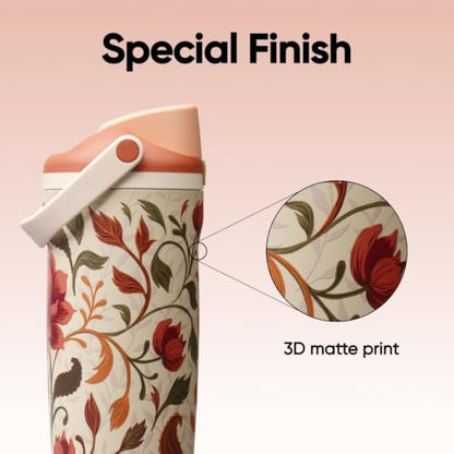 30 oz Stainless Steel Water Bottle with 2-in-1 Spout and Leak-Proof Lid