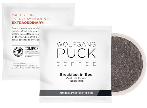 Wolfgang Puck Coffee, Breakfast in Bed Pods, 12 Gram Pods, 16 count