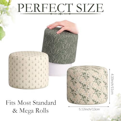 Grandmillennial Felt Toilet Paper Cover Set - Reusable 12 Pcs, Floral Design