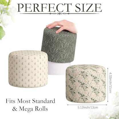 Grandmillennial Felt Toilet Paper Cover Set - Reusable 12 Pcs, Floral Design