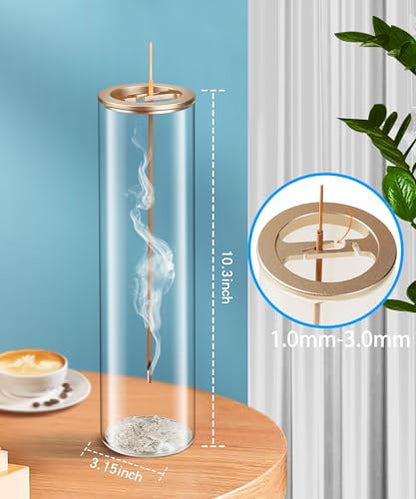 Incense Holder for Sticks with Anti-Ash Design - Sandblasted Gold, 1 Pack