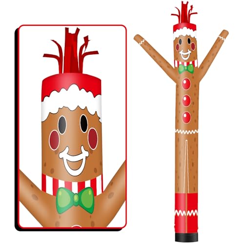 20FT Tall Gingerbread Man Inflatable Tube Man - Wacky Wavy Dancing Guy for Outdoor Decoration Advertising - Variation: Gingerbread Man-20FT