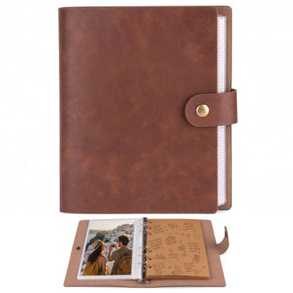 Simple 4x6 Photo Album 60 Photos Scrapbook with Kraft Paper & Metal Clasp - 6 Ring DIY