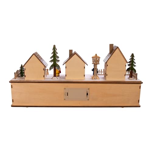 Battery-Operated LED Wooden Village Houses for Holiday Decor