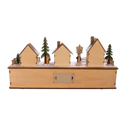 Battery-Operated LED Wooden Village Houses for Holiday Decor