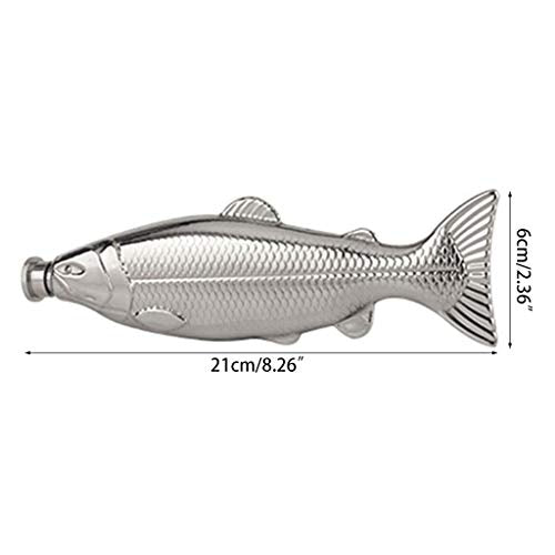 Stainless Steel Fish-Shaped Travel Flask - 4oz Leakproof Wine & Liquor Bottle