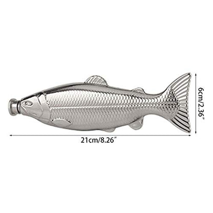 Stainless Steel Fish-Shaped Travel Flask - 4oz Leakproof Wine & Liquor Bottle