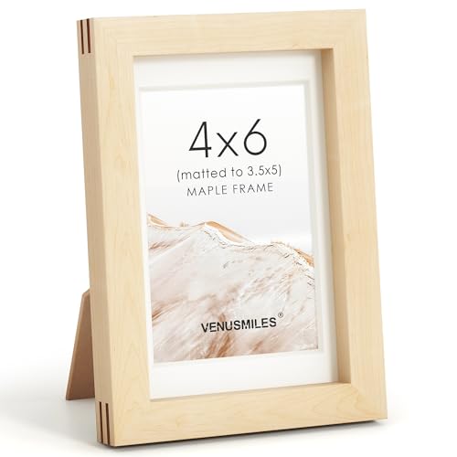 Maple Wood Picture Frame 4x6 Photo Collage Wall & Tabletop Display - Natural Finish - Variation: Maple / 4X6, 1P