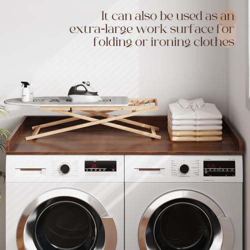 Wood Washer Dryer Countertop - 54 Inches Wide, Walnut Finish