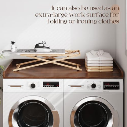 Wood Washer Dryer Countertop - 54 Inches Wide, Walnut Finish