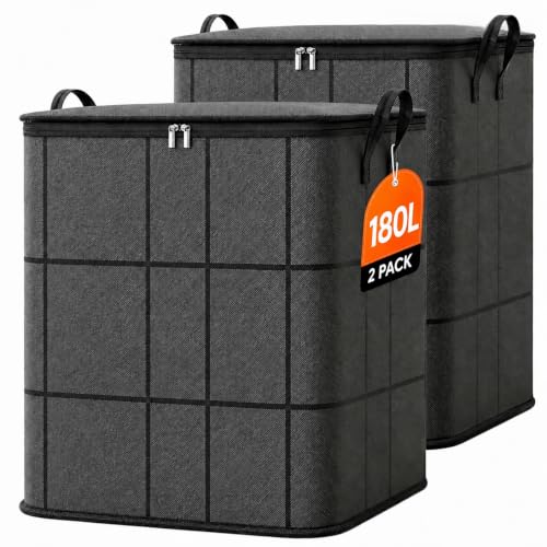 Large Capacity Foldable Storage Bag with Reinforced Handles - 180L
