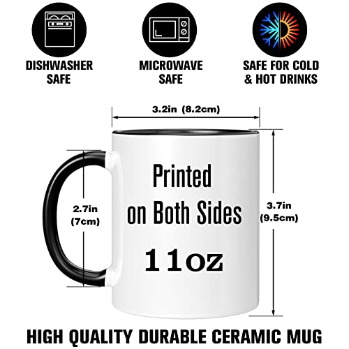 Funny Black Ceramic Coffee Mug Gag Gift for Coworker Boss 11 oz - Office Humor