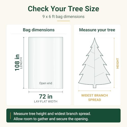 VICMORE Christmas Tree Disposal Bag White 9x6 Ft 2 Mil for Post-Holiday Cleanup