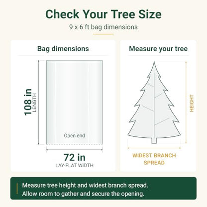 VICMORE Christmas Tree Disposal Bag White 9x6 Ft 2 Mil for Post-Holiday Cleanup