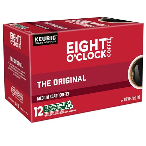 Eight O'Clock Coffee The Original, Single-Serve Keurig K-Cup Pods, Medium Roast Coffee Pods, 72 Count