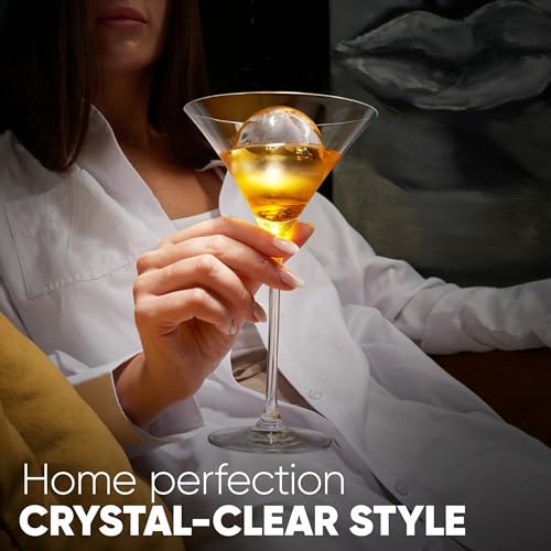 Berlinzo Clear Ice Ball Maker - 2 Large 2.4-inch Crystal Clear Ice Balls for Whiskey Cocktail - New Easy-to-Remove Ice Sphere Mold, 2 Round Ice Spheres