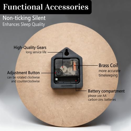 10 Inch Wooden Wall Clock - Camper Theme Silent Sweep Movement, Variation Clock-018+10inch×10inch