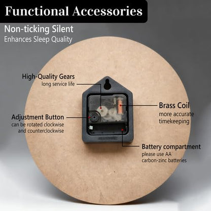 10 Inch Wooden Wall Clock - Camper Theme Silent Sweep Movement, Variation Clock-018+10inch×10inch