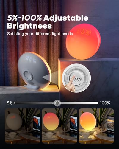 Sunrise Alarm Clock with App Control & Bluetooth Speaker - Smart Wake Up Light