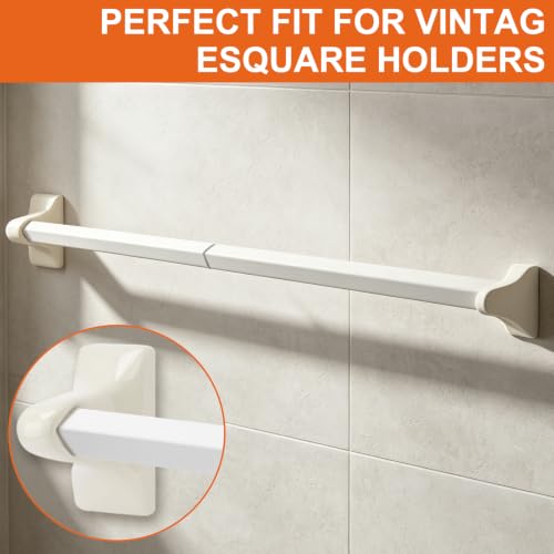 24 Inch Towel Bar Replacement Rod for Vintage Bathroom - No Drill, Rustproof PVC