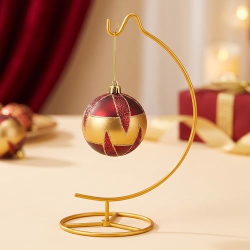 Gold Ornament Display Stand Metal Hanger for Christmas & Year-Round Decor