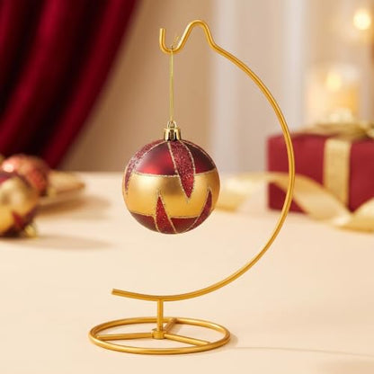 Gold Ornament Display Stand Metal Hanger for Christmas & Year-Round Decor