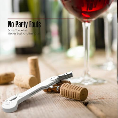 White Wine Opener with Foil Cutter & Lever - 5 1/4" Wine Key for Servers