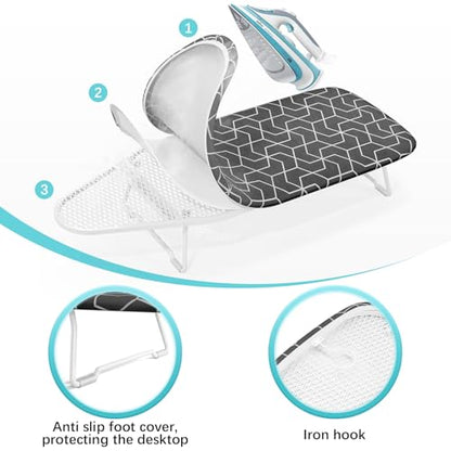Charcoal Small Metal Mesh Tabletop Ironing Board for Dorm Apartment