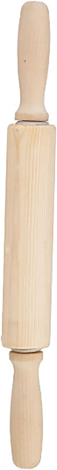 Skiennix Wooden Rolling Pin - 16.5 Inch Rotating Drum for Effortless Dough Kneading | Ideal for Bread, Pizza, Cookies, and Noodles