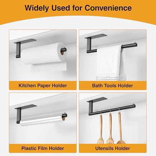 Paper Towel Holder Under Cabinet: Self-Adhesive or Drilling Paper Towel Dispenser - Stainless Steel Paper Towel Roll Holder