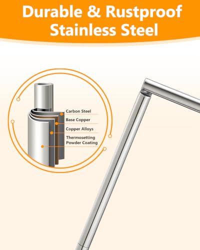 Chrome Toilet Paper Holder Stand with 4 Roll Storage - Free Standing Bathroom Organizer