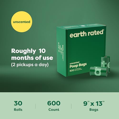 Earth Rated Poop Bags for Dogs Guaranteed Leak Proof and Extra Thick Waste Bag Refill Rolls, Lavender Scented, 120 Bags