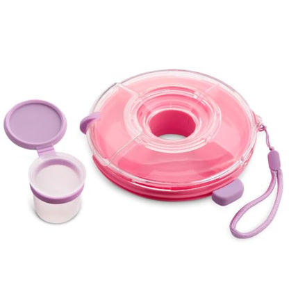 Kids Snack Container with Rotating Wheel & Lid - Pink, BPA Free