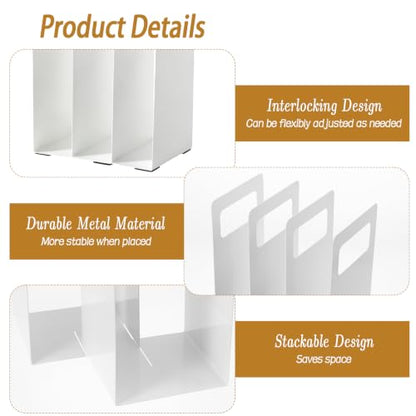 Interlocking Metal Towel Organizer Set - Adjustable Bathroom Shelf Rack, 4-Pack