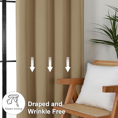Simplebrand Ava Hot Pink Short Blackout Curtains for Bedroom 54 Inches Long 2 Panels Set, Solid Thermal Insulated, Energy Saving Window Treatment Curtains Blackout Drapes, W40 x L54 Inch