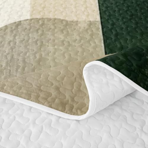 Fern & Marigold Geometric Quilt Set Twin - Mid-Century Modern Bedding with Pillowcases